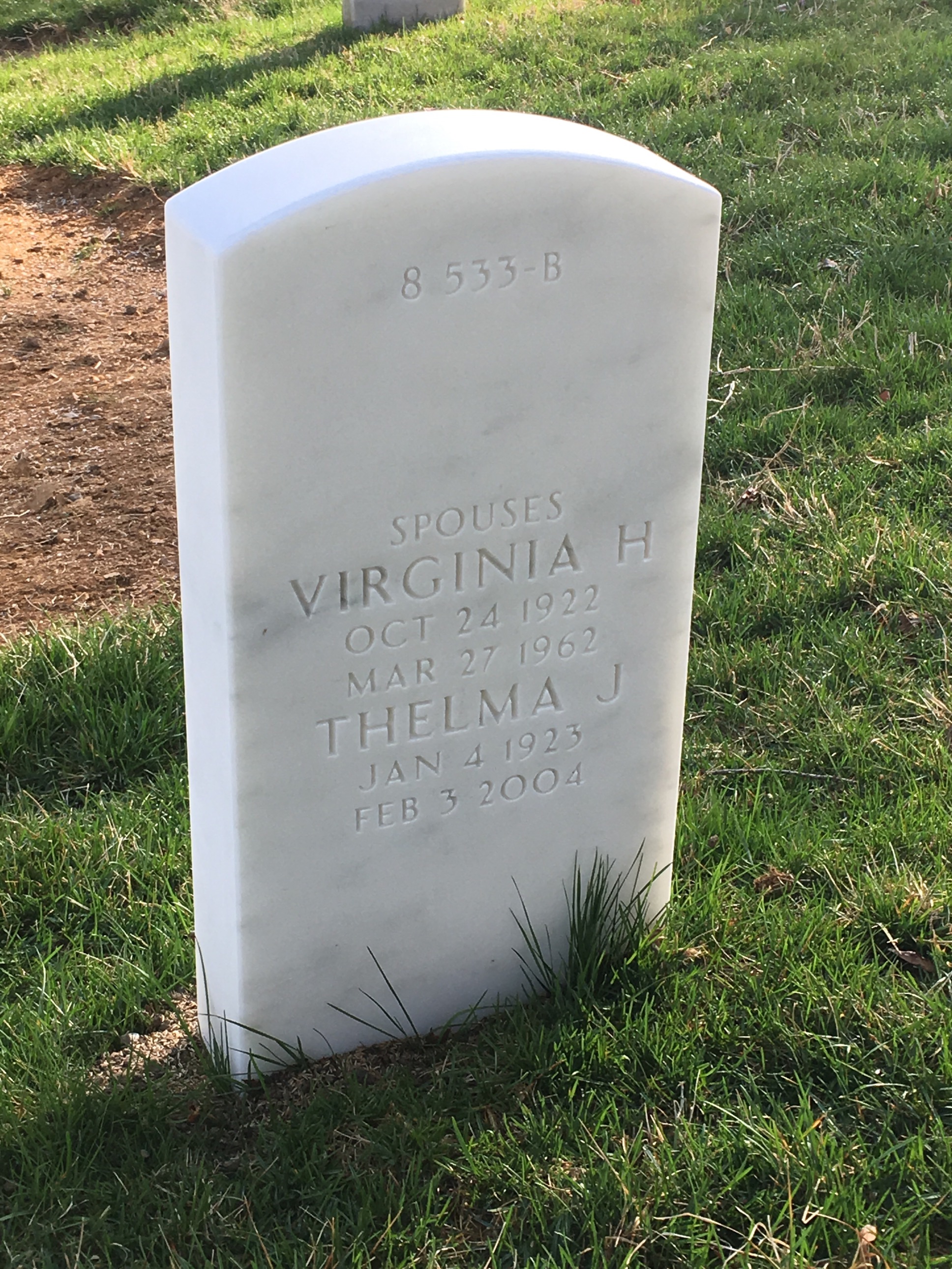 Back of headstone — Ralph Hall
