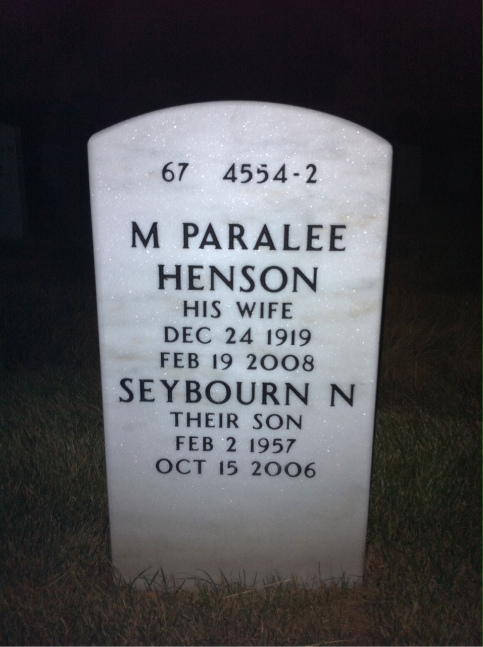 Back of headstone — Charles Bethany