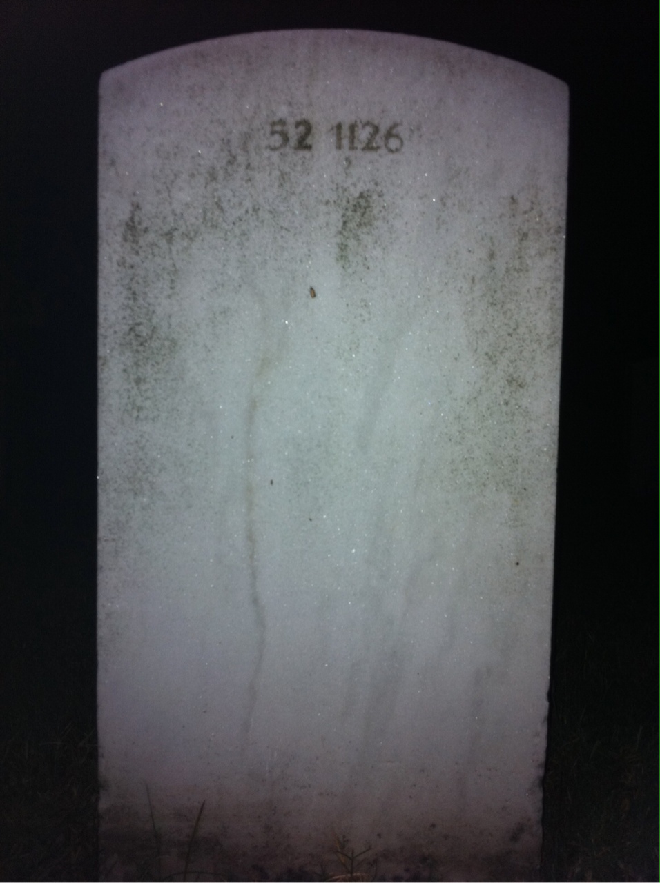 Back of headstone — Albert Baker