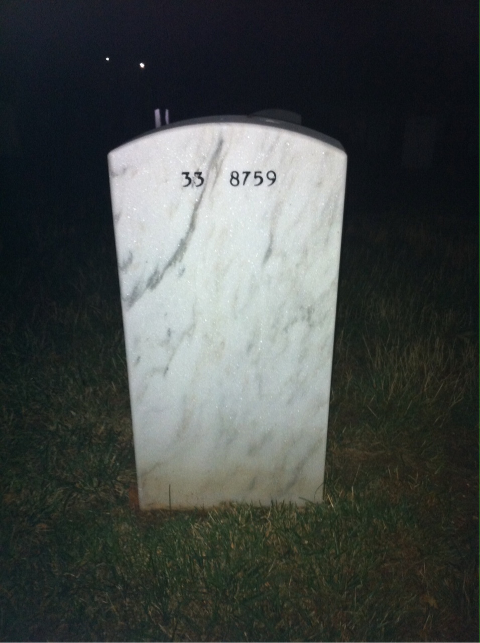 Back of headstone — William Lee