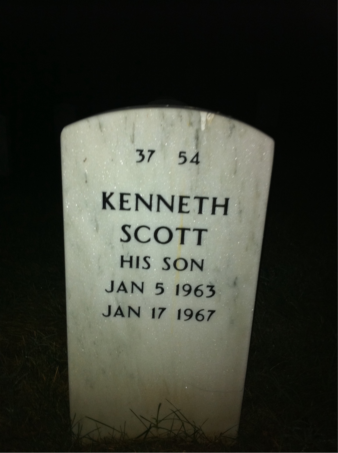 Back of headstone — John Hann