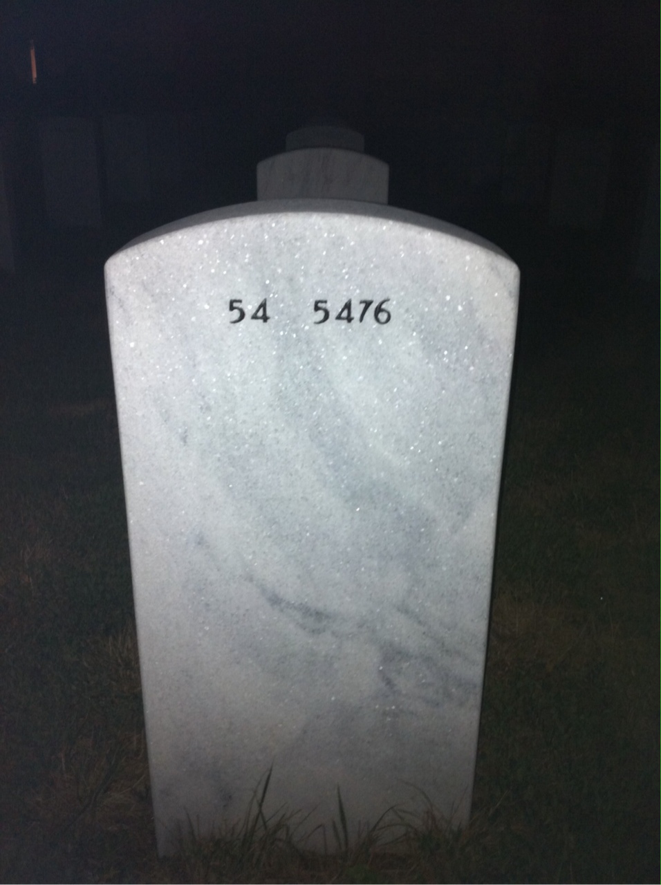 Back of headstone — Darrell Burns