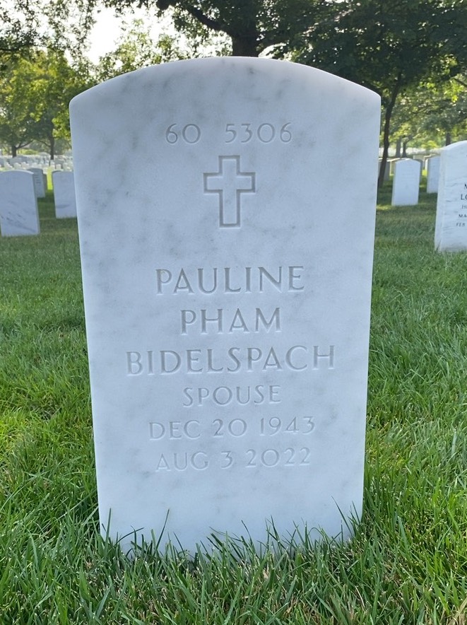 Back of headstone — Richard Bidelspach