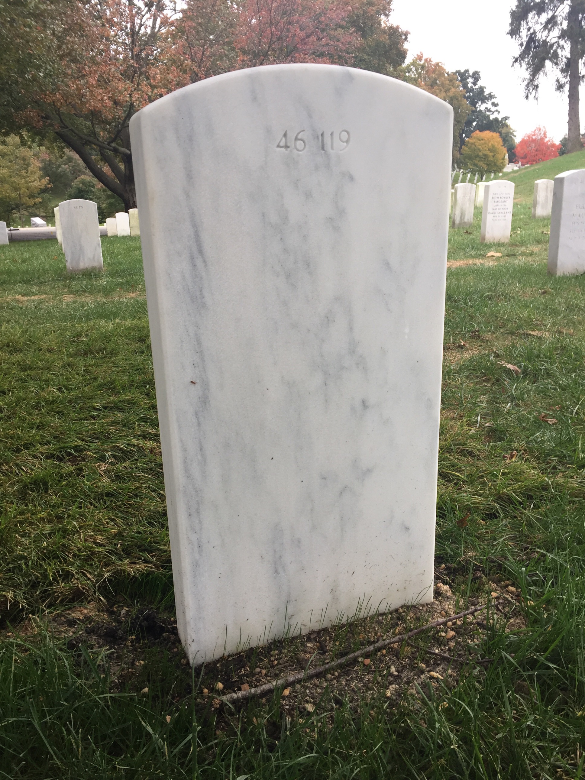 Back of headstone — William Mitchell