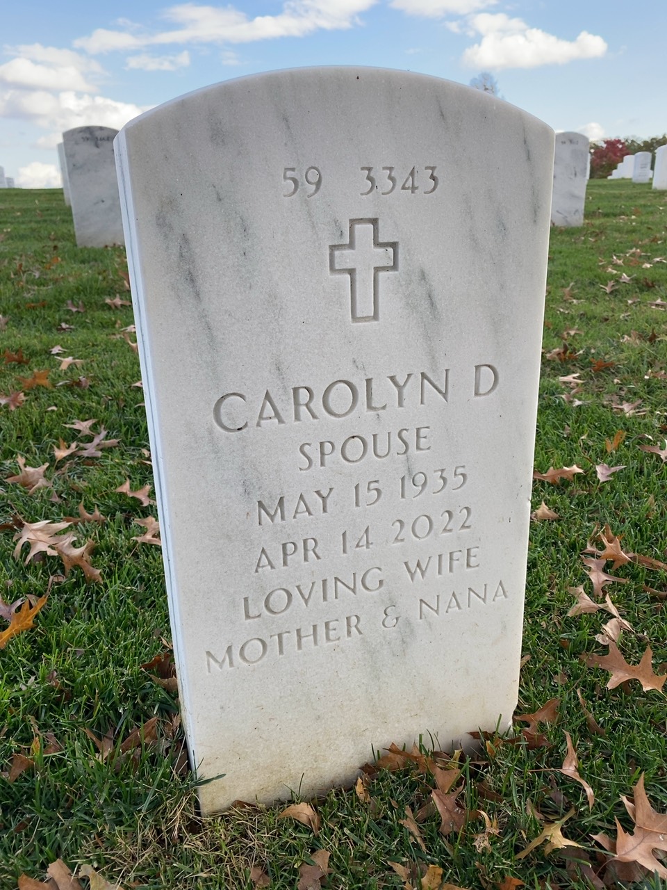 Back of headstone — James Comfort