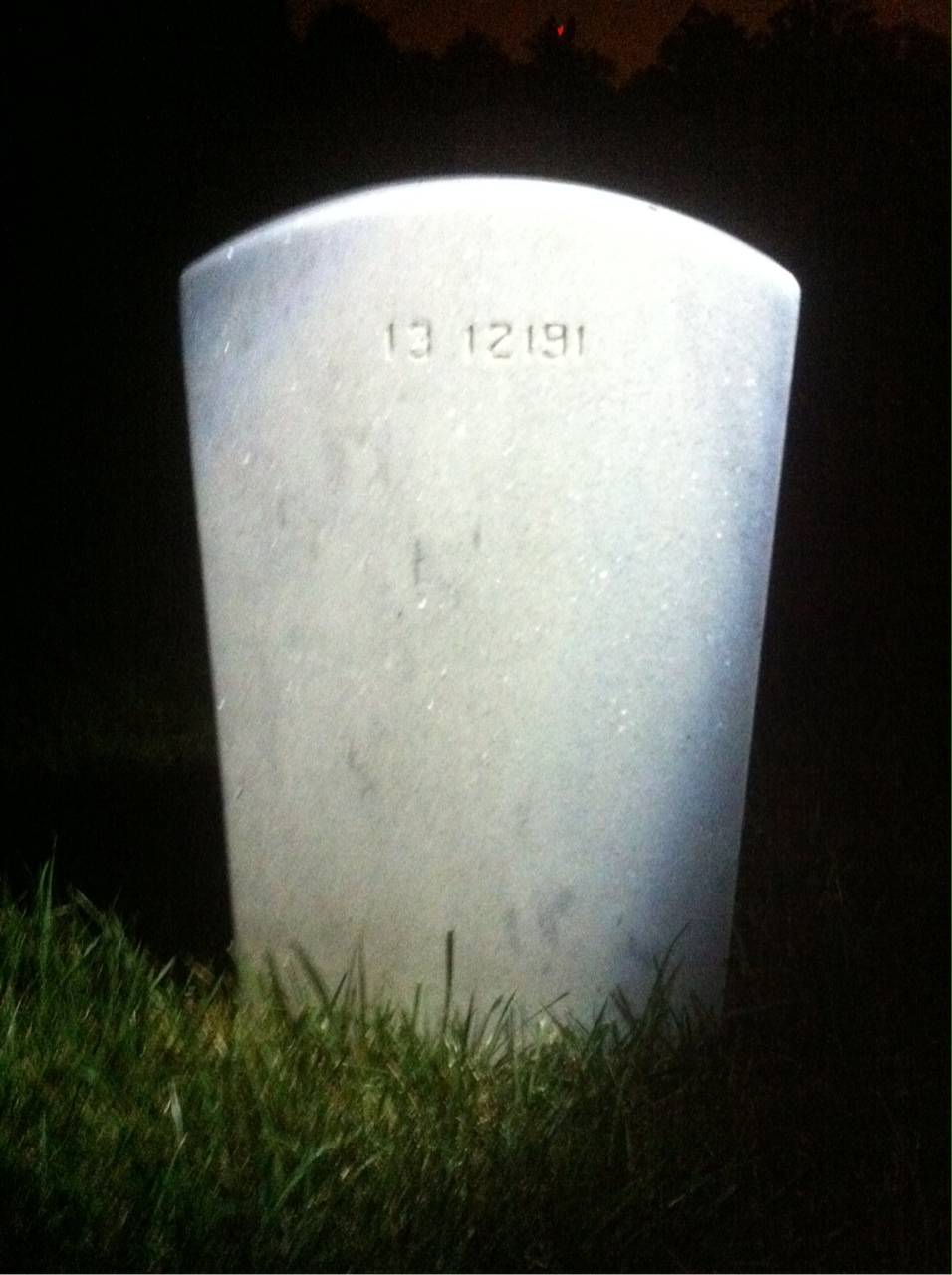 Back of headstone — John Ames