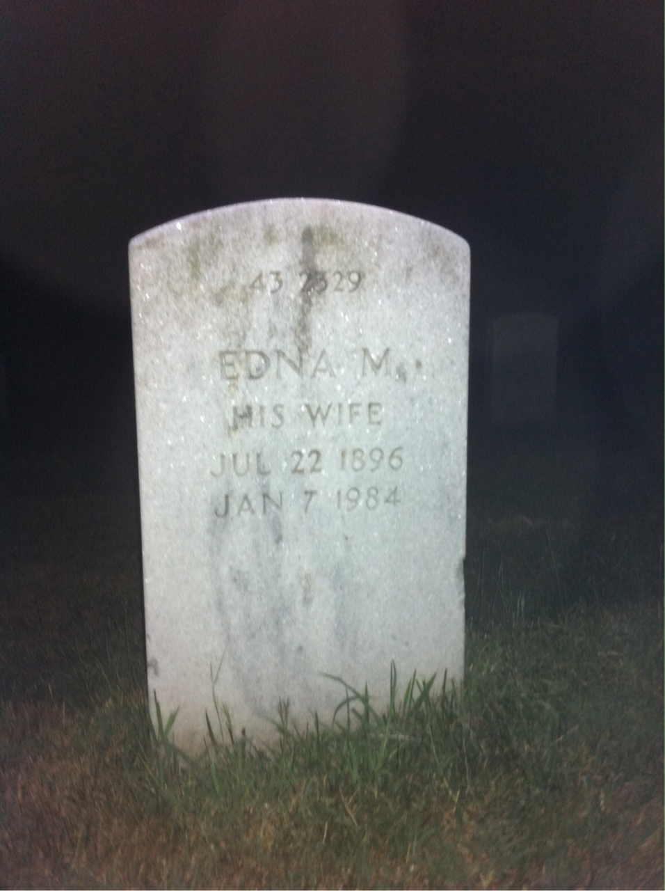 Back of headstone — William A Donovan