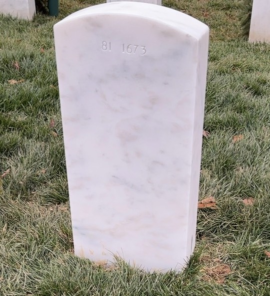 Back of headstone — Patrick Arata