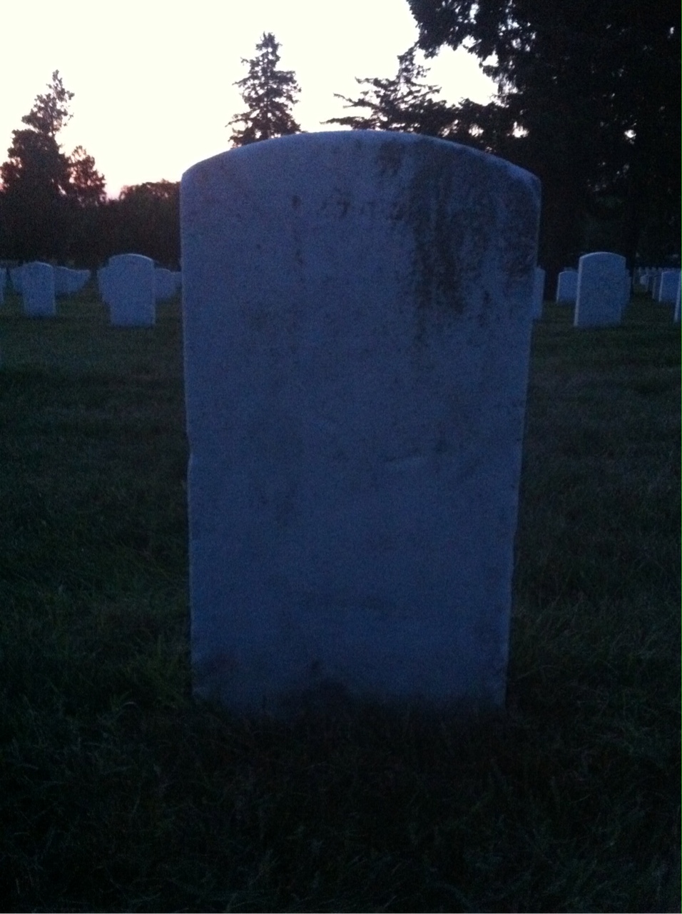 Back of headstone — William Allen