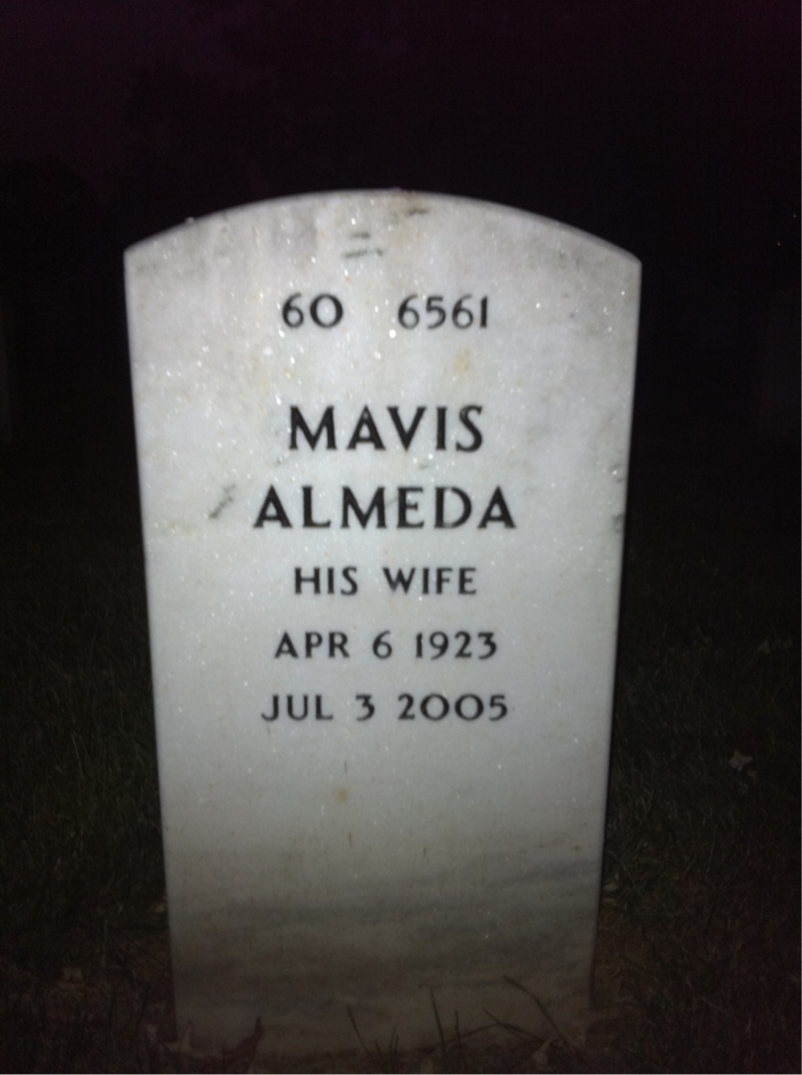 Back of headstone — Ervin Harris