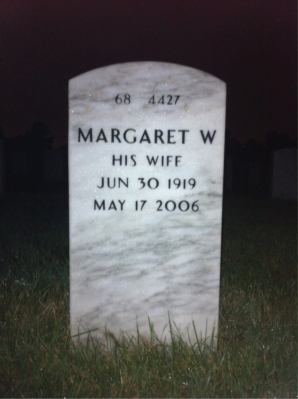 Back of headstone — Richard Peterson