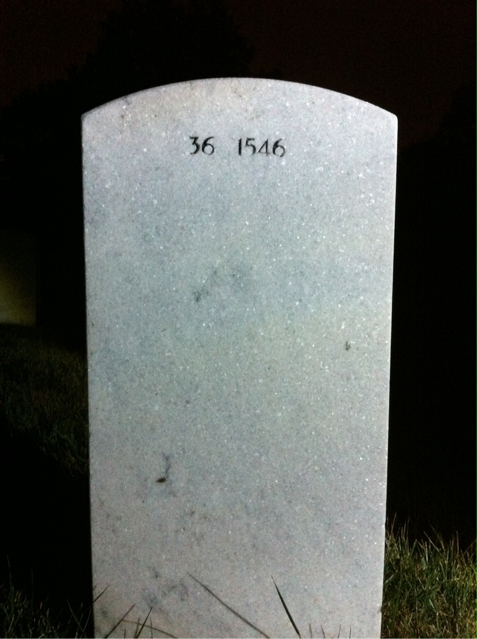 Back of headstone — Truman W Crawford