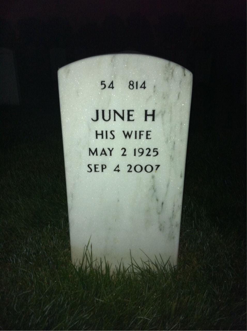 Back of headstone — Tunney Glidewell