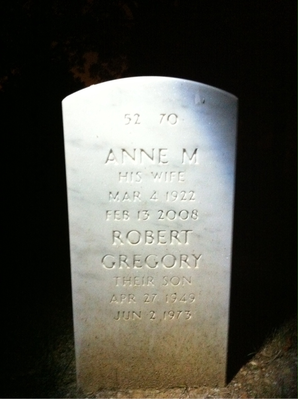 Back of headstone — Frank Austin