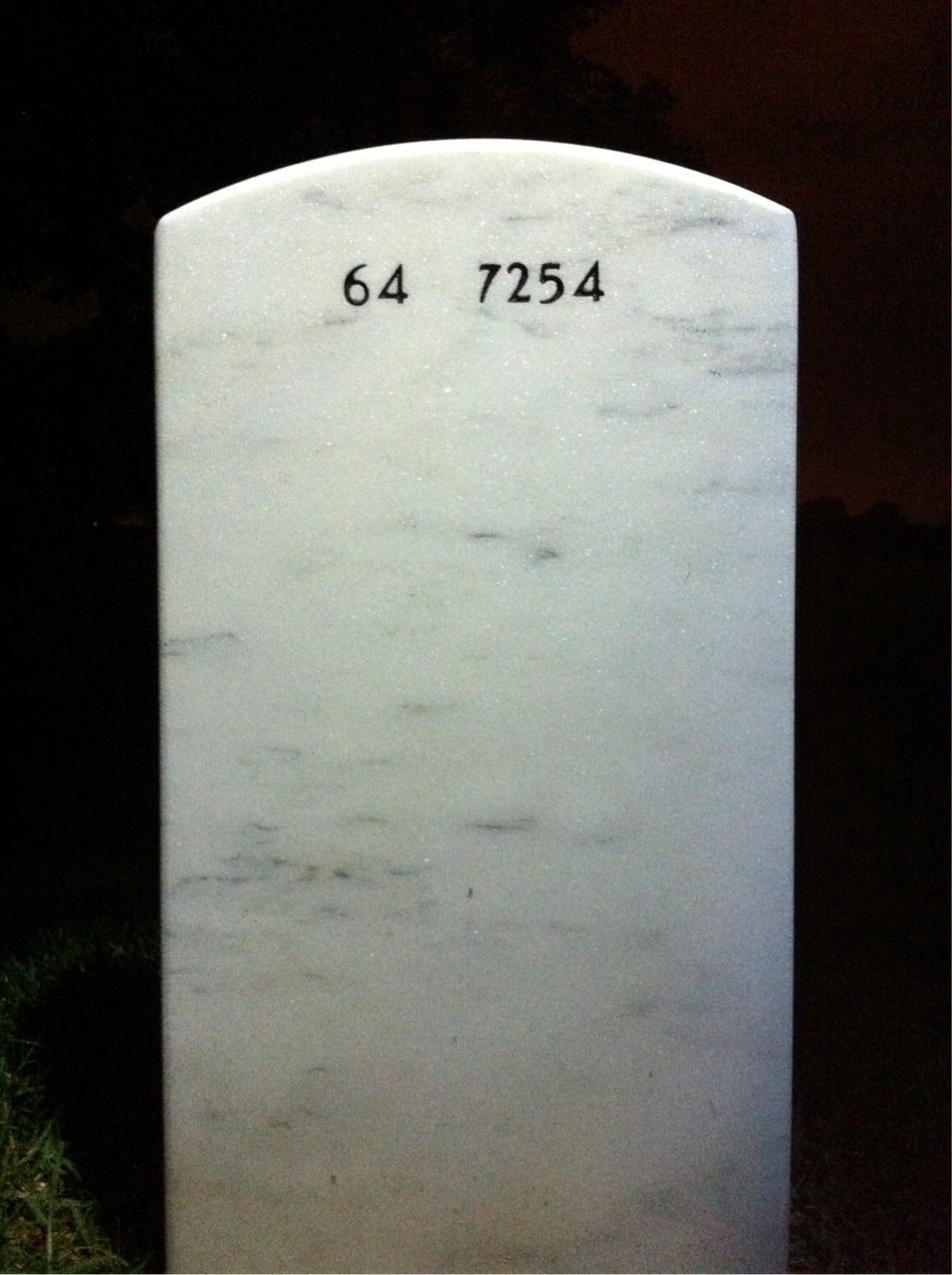 Back of headstone — Robert Devivo