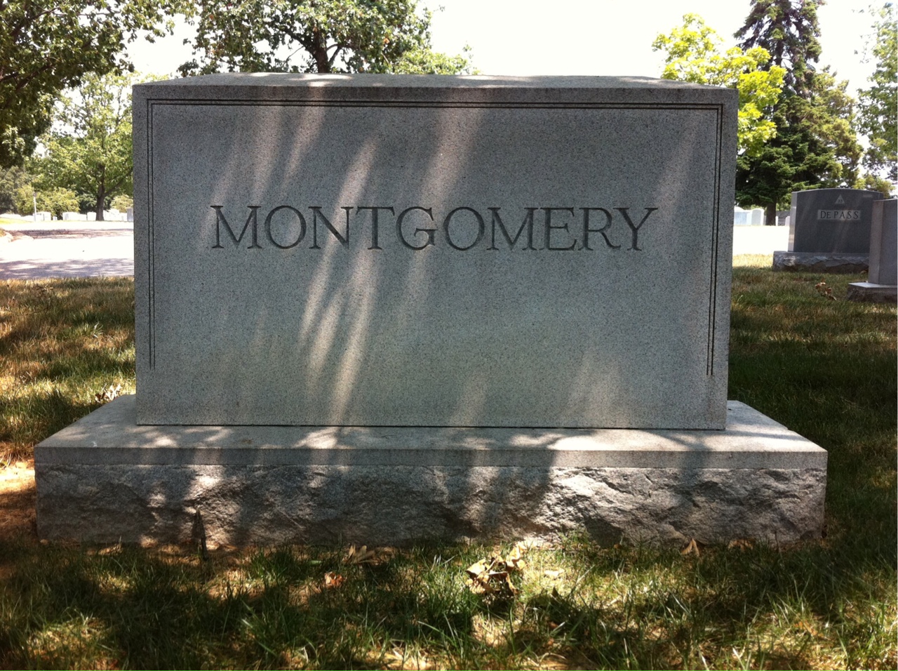 Back of headstone — John Montgomery