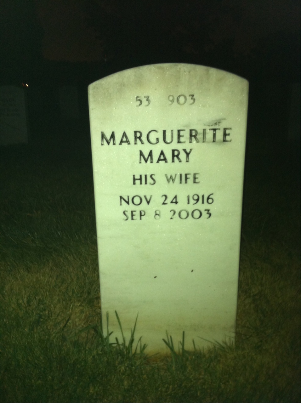 Back of headstone — Martin Carr