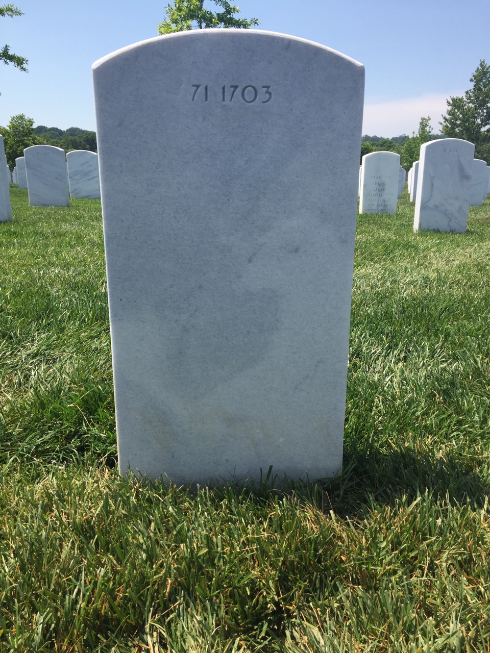 Back of headstone — William F Church