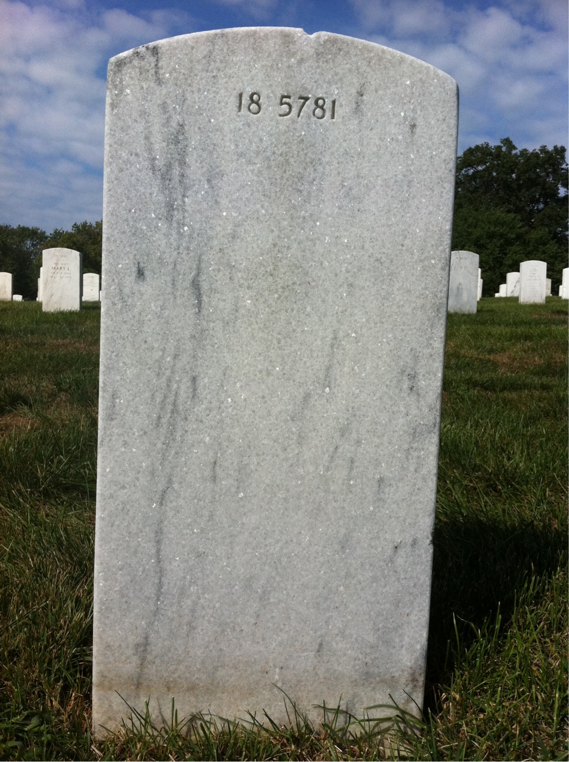 Back of headstone — Lee Mckenney