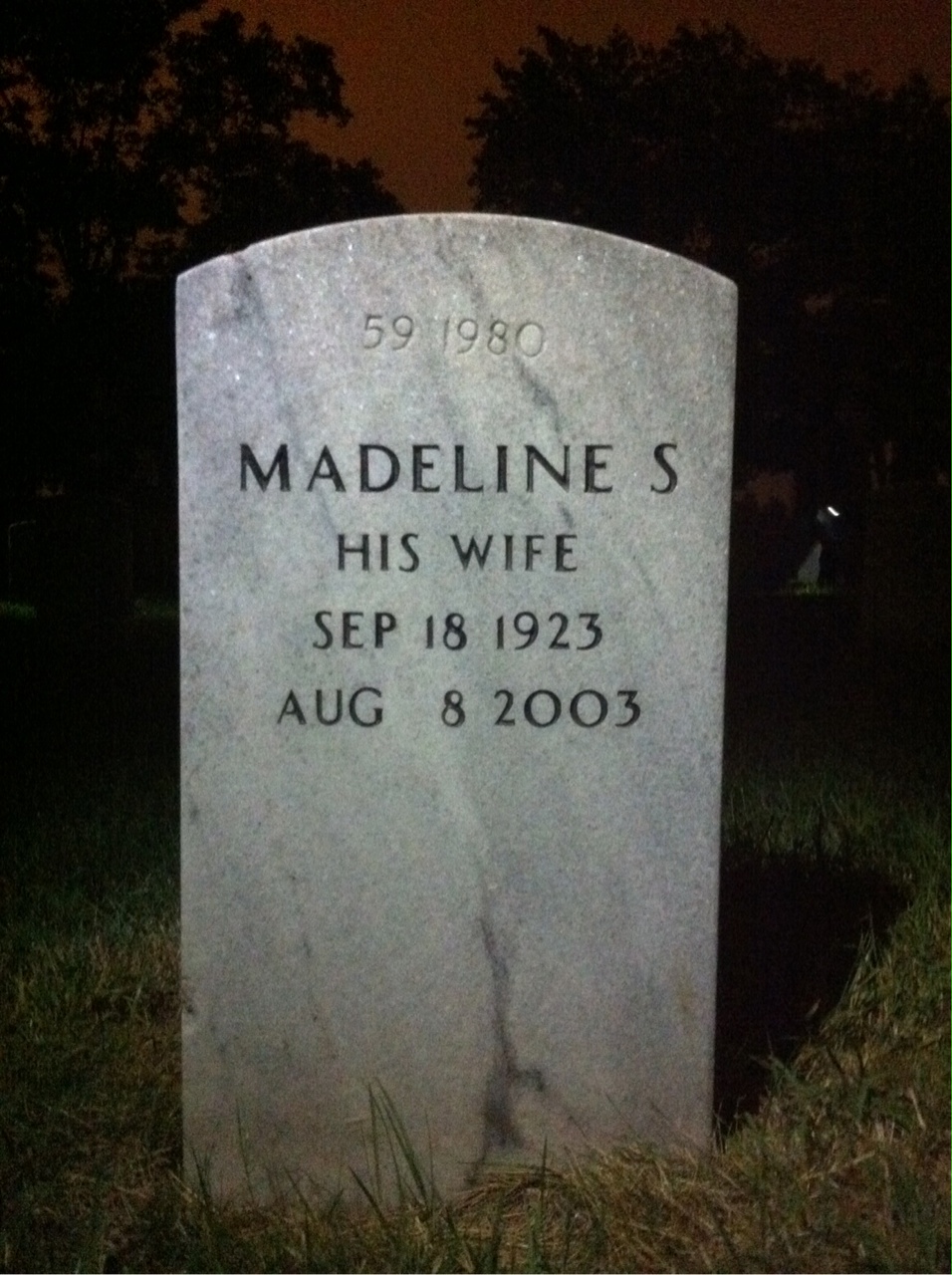 Back of headstone — William Thomas