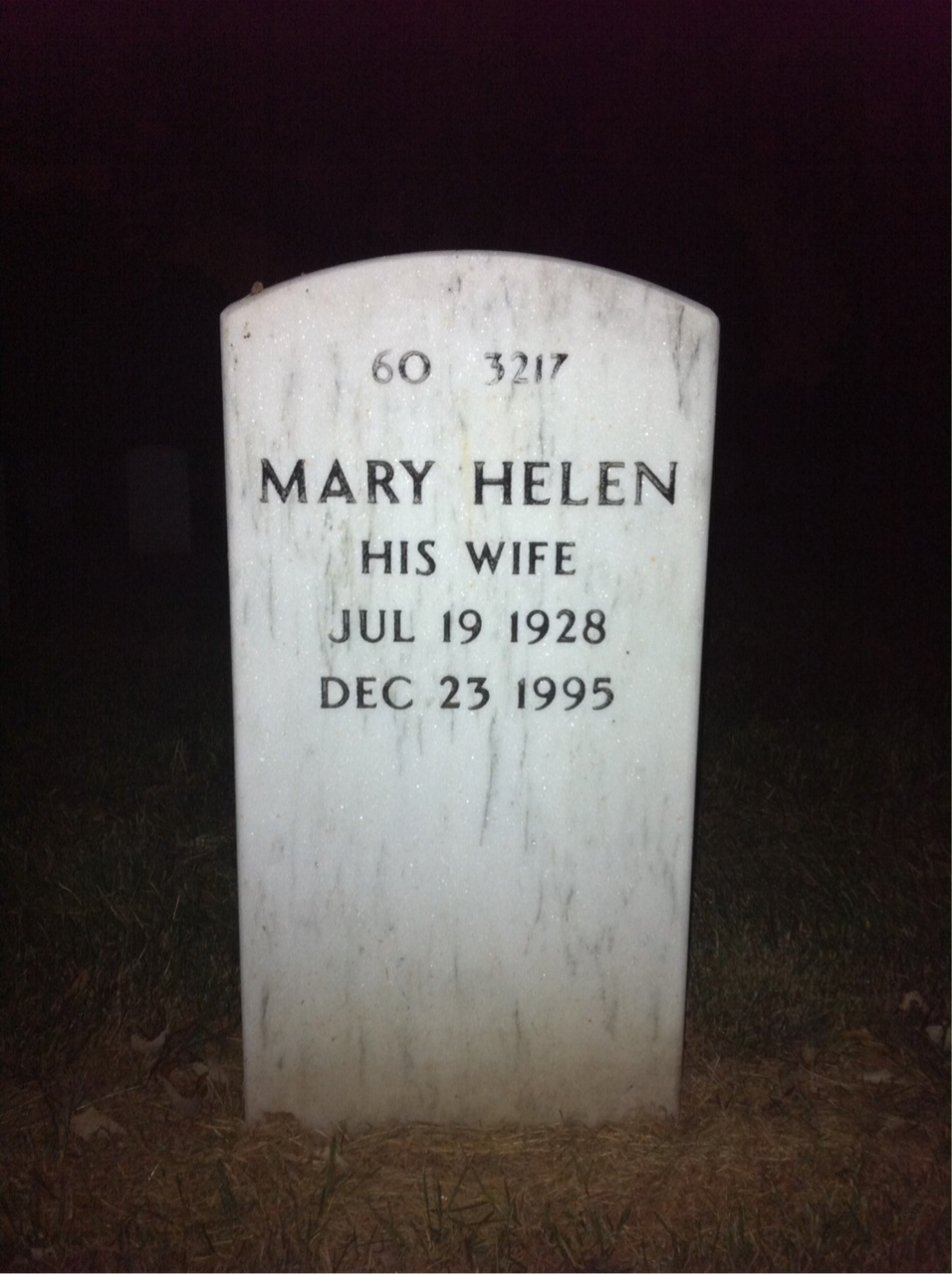 Back of headstone — Benjamin Brunson