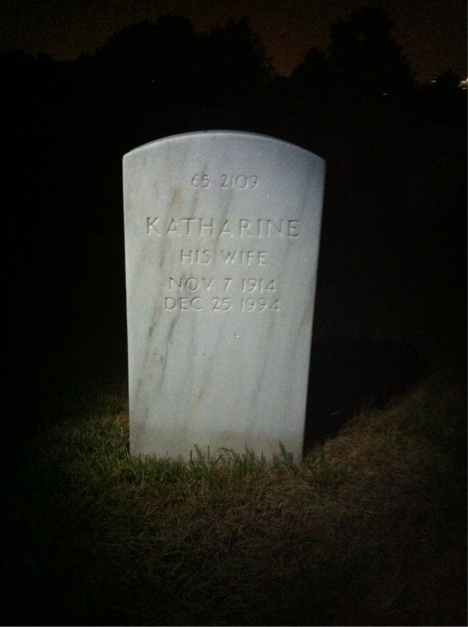 Back of headstone — John Adams