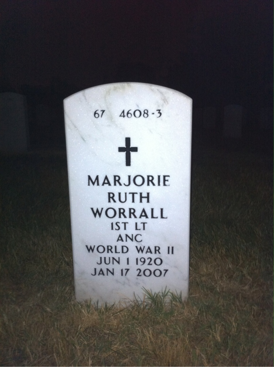 Back of headstone — David Worrall