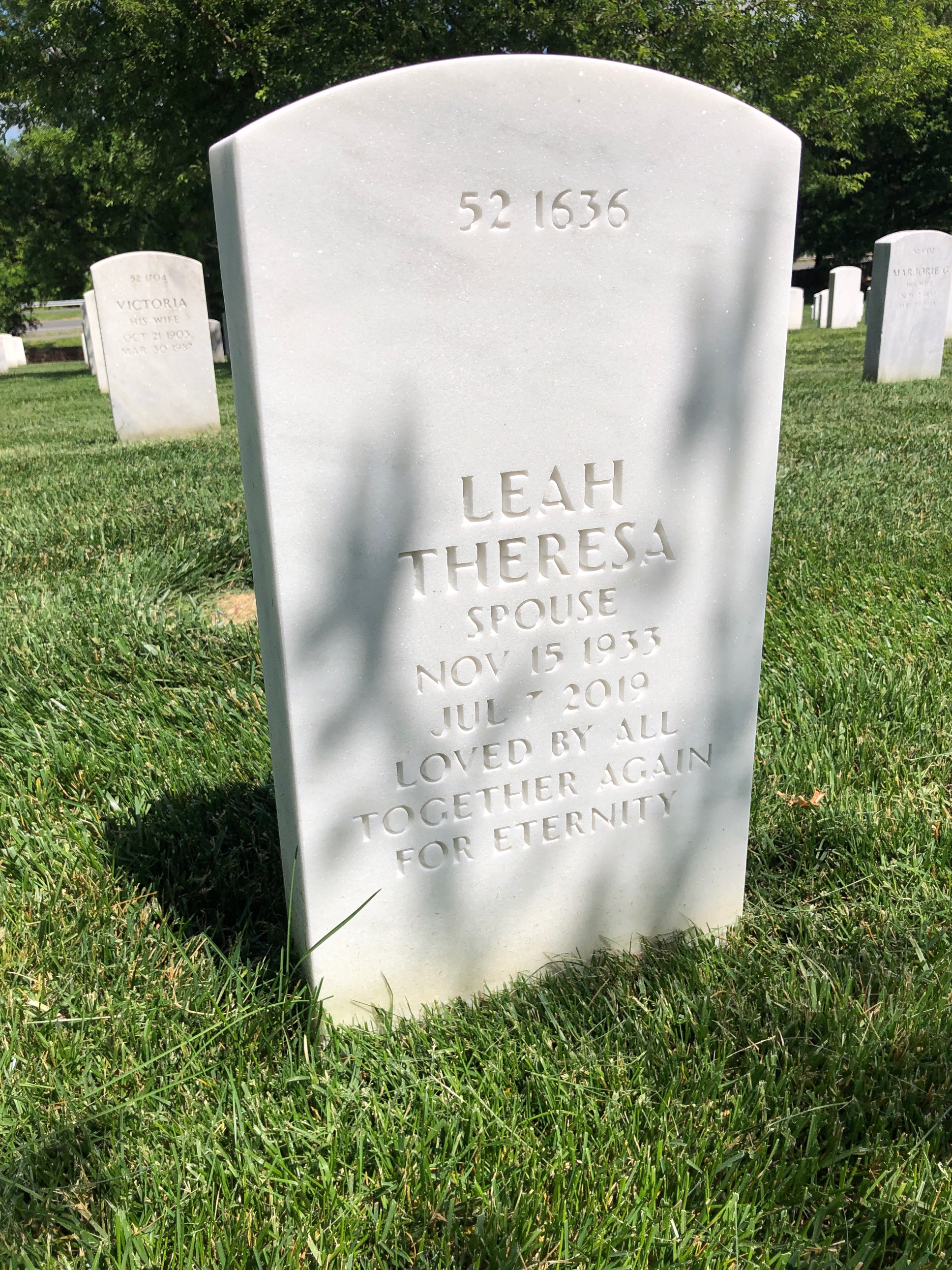 Back of headstone — William T Clements
