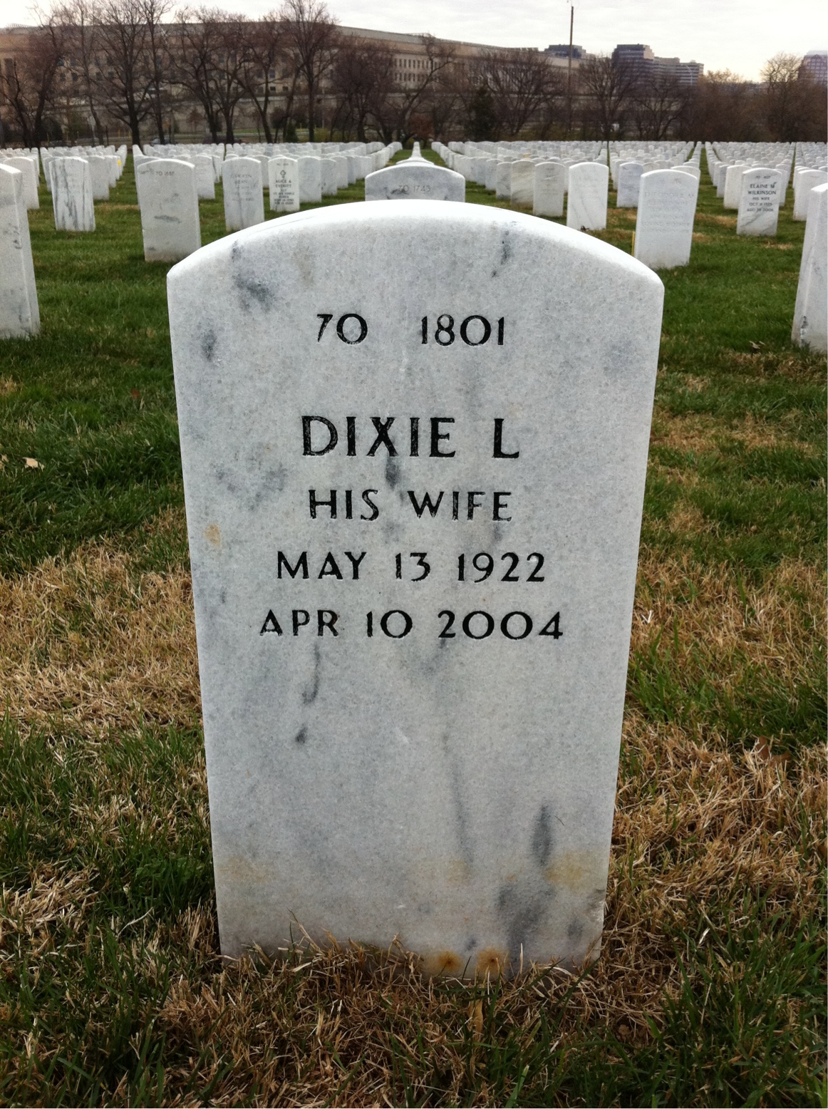 Back of headstone — George Neffinger