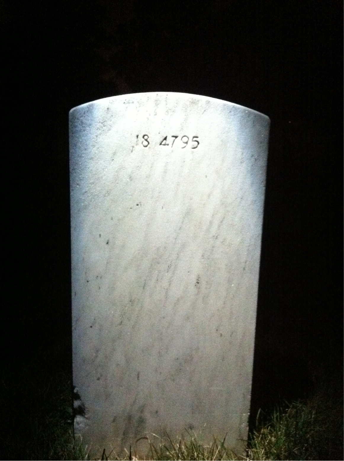 Back of headstone — Otis Akers