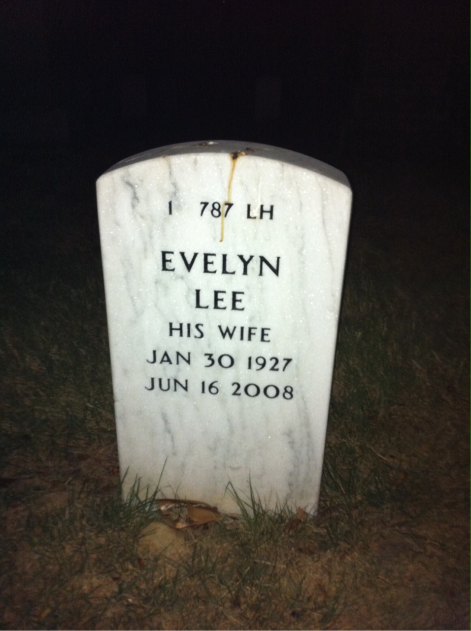 Back of headstone — James White