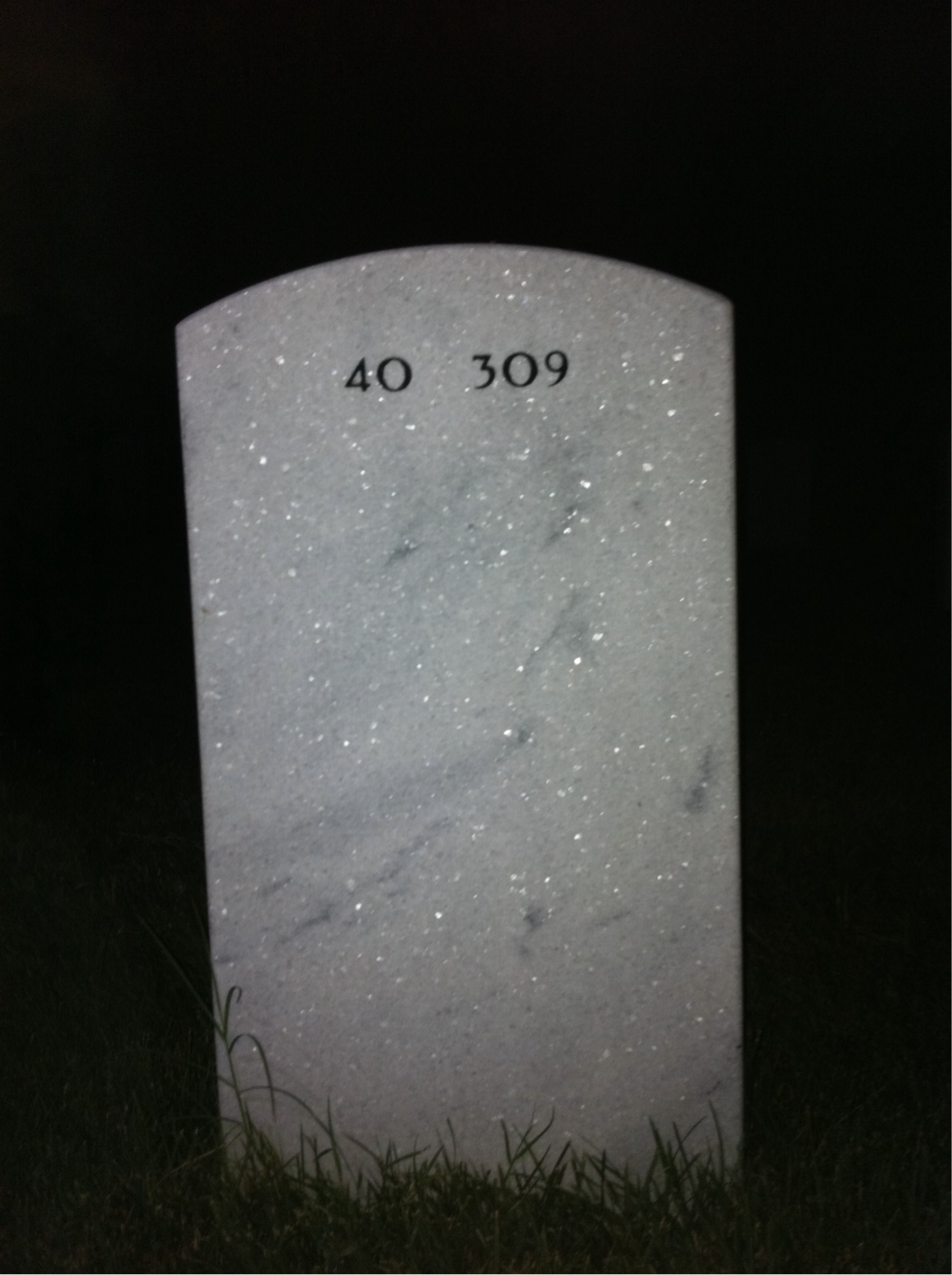 Back of headstone — Robert Anthony