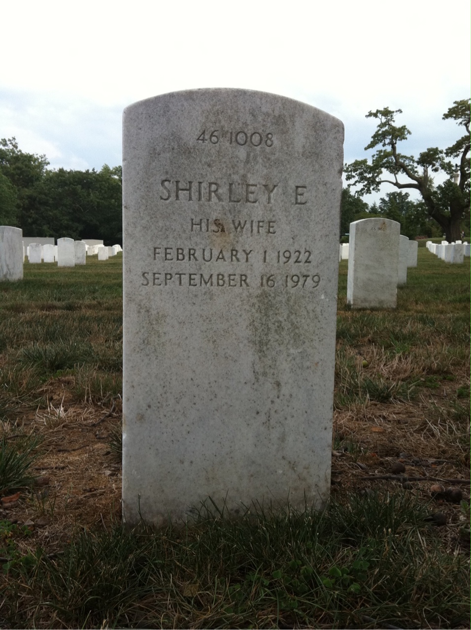 Back of headstone — Shirley Miller