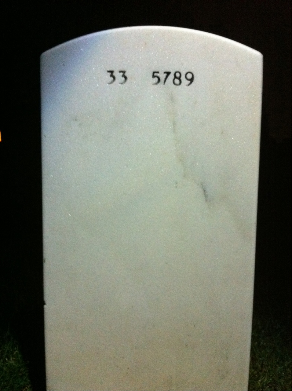 Back of headstone — Robert Brown