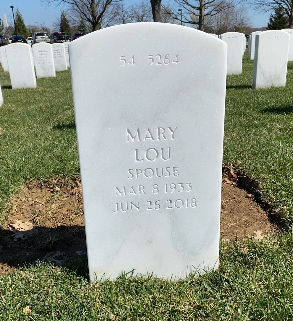Back of headstone — Glendon Buer