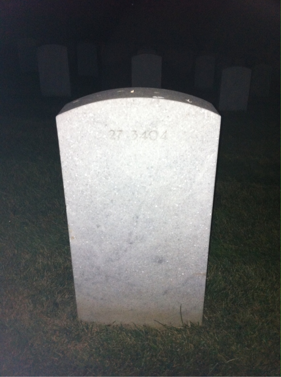 Back of headstone — George Addison