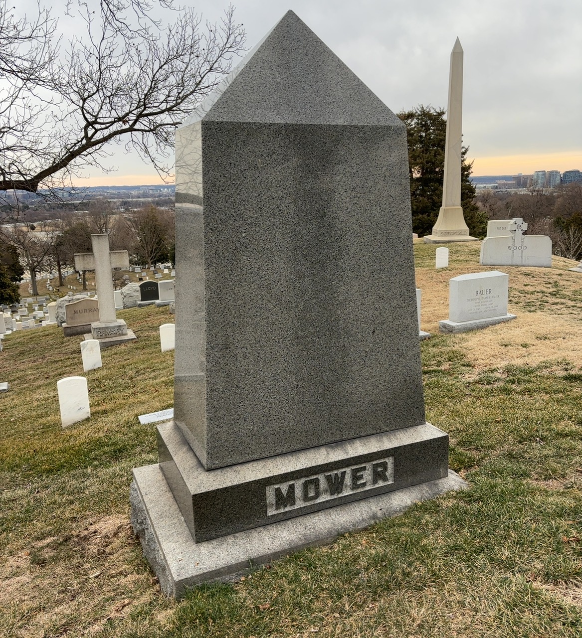 Back of headstone — Joseph Mower