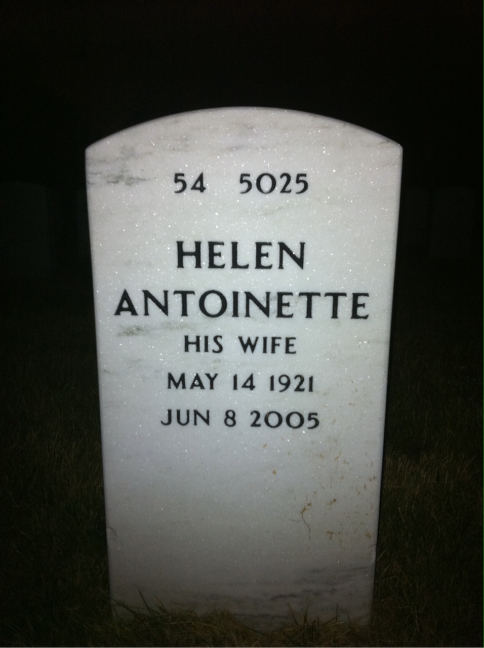 Back of headstone — Louis Molaski