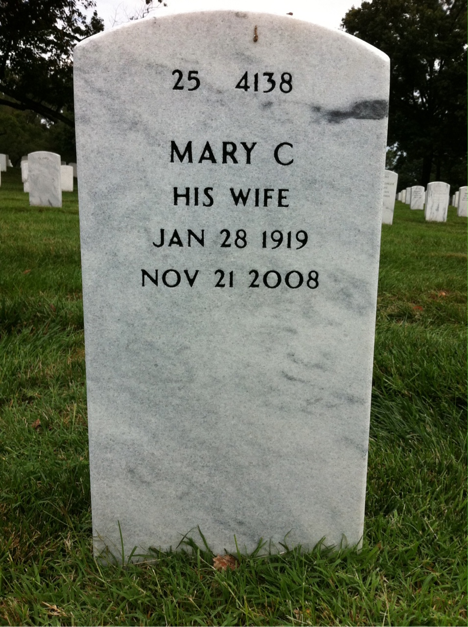 Back of headstone — John Hurl