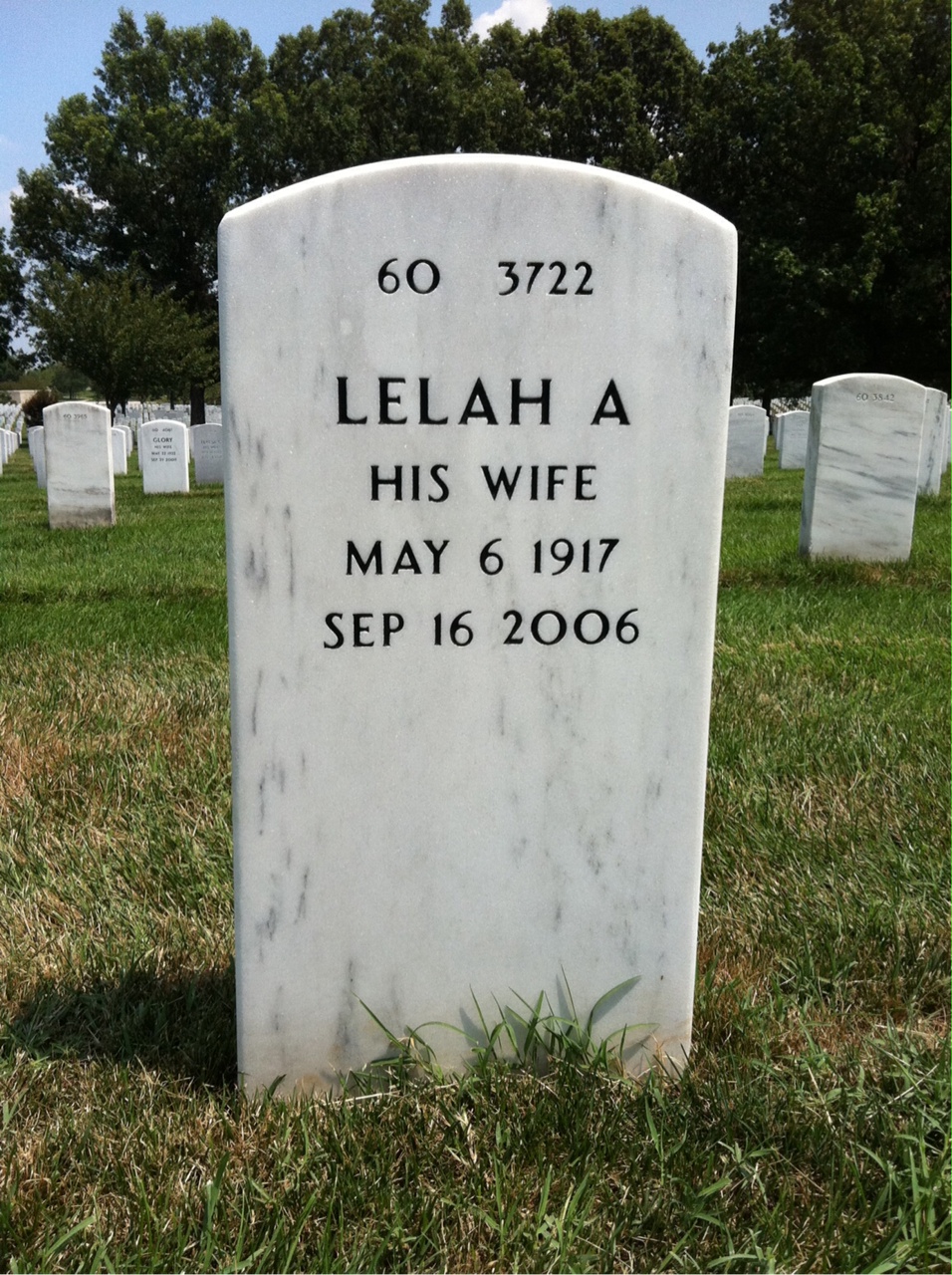 Back of headstone — Harry Sands