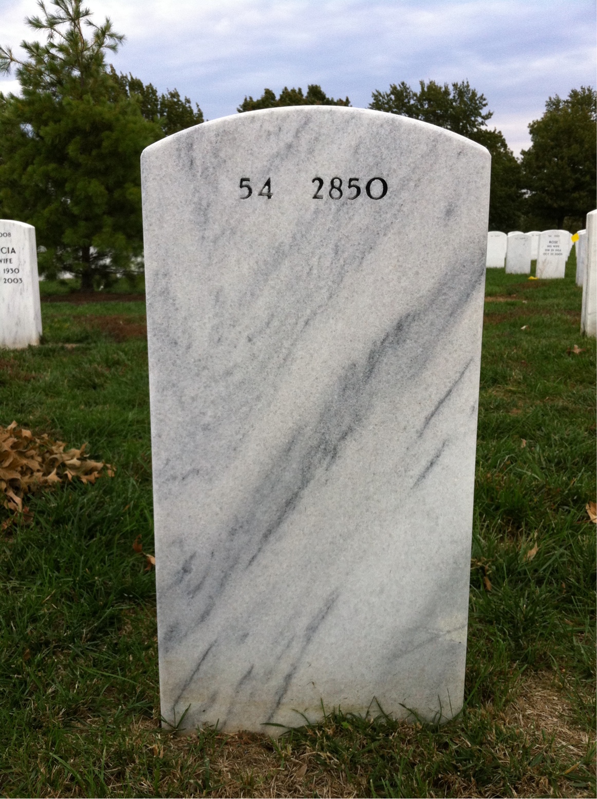 Back of headstone — John Matthews