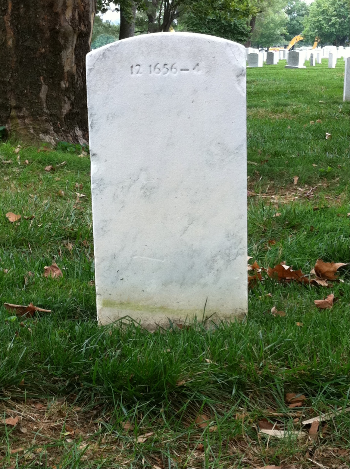 Back of headstone — Walter Allen
