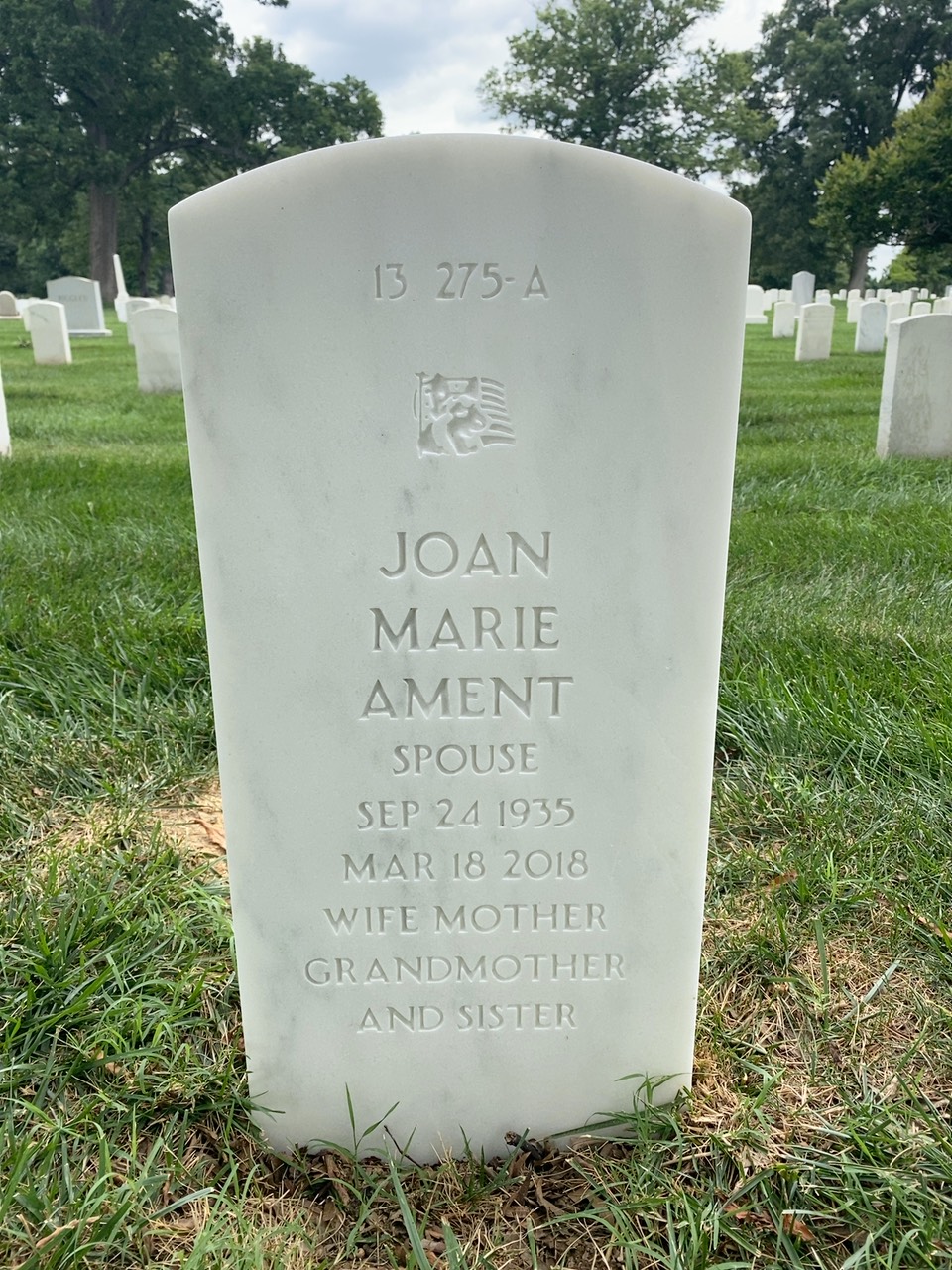 Back of headstone — Robert Ament