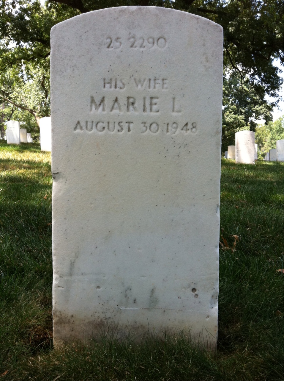 Back of headstone — Clarence Anderson