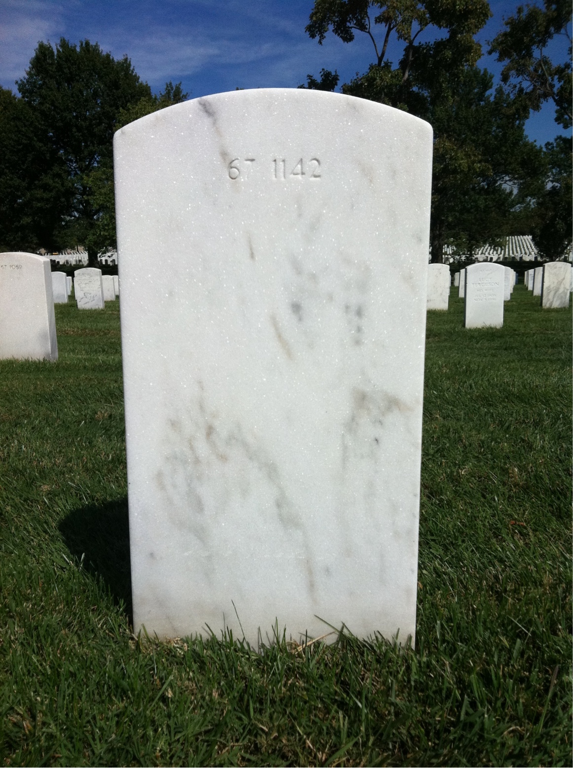 Back of headstone — Alexander Baron