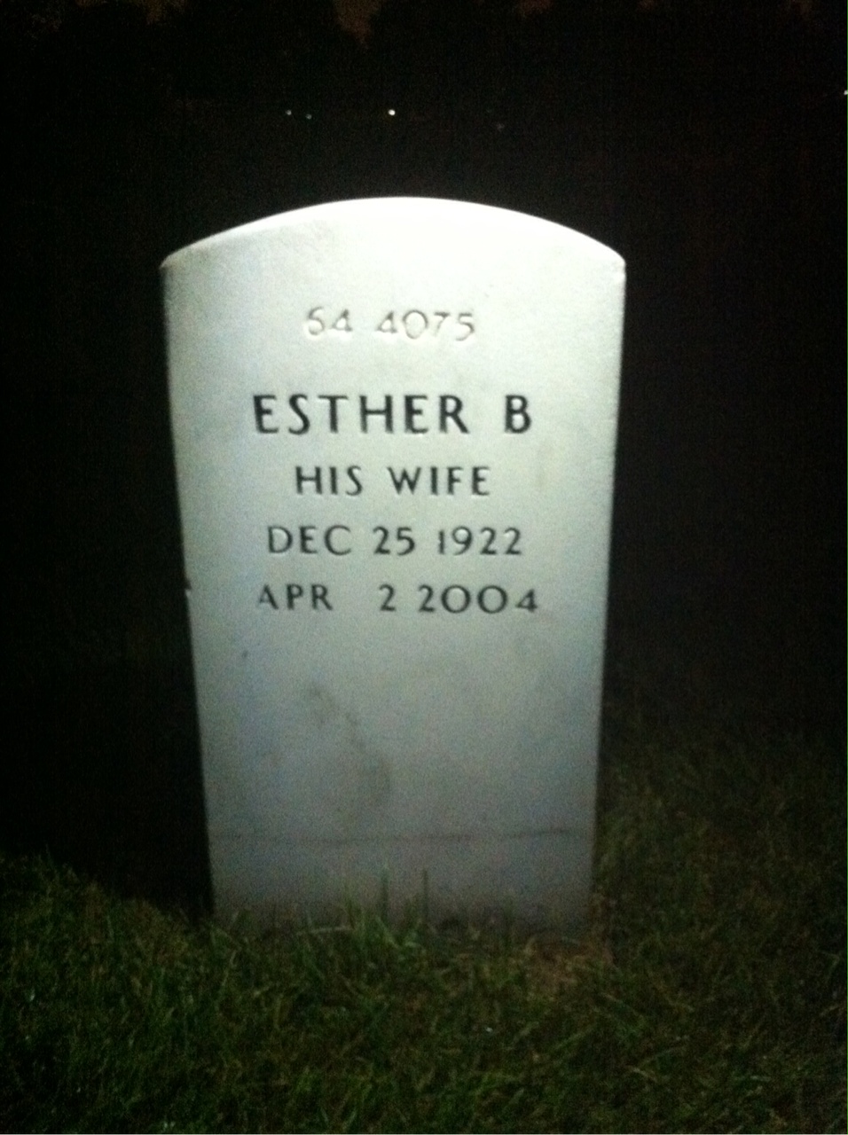 Back of headstone — Harold Gearhart