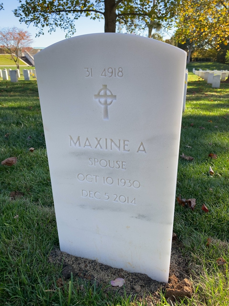 Back of headstone — Barry Anderson