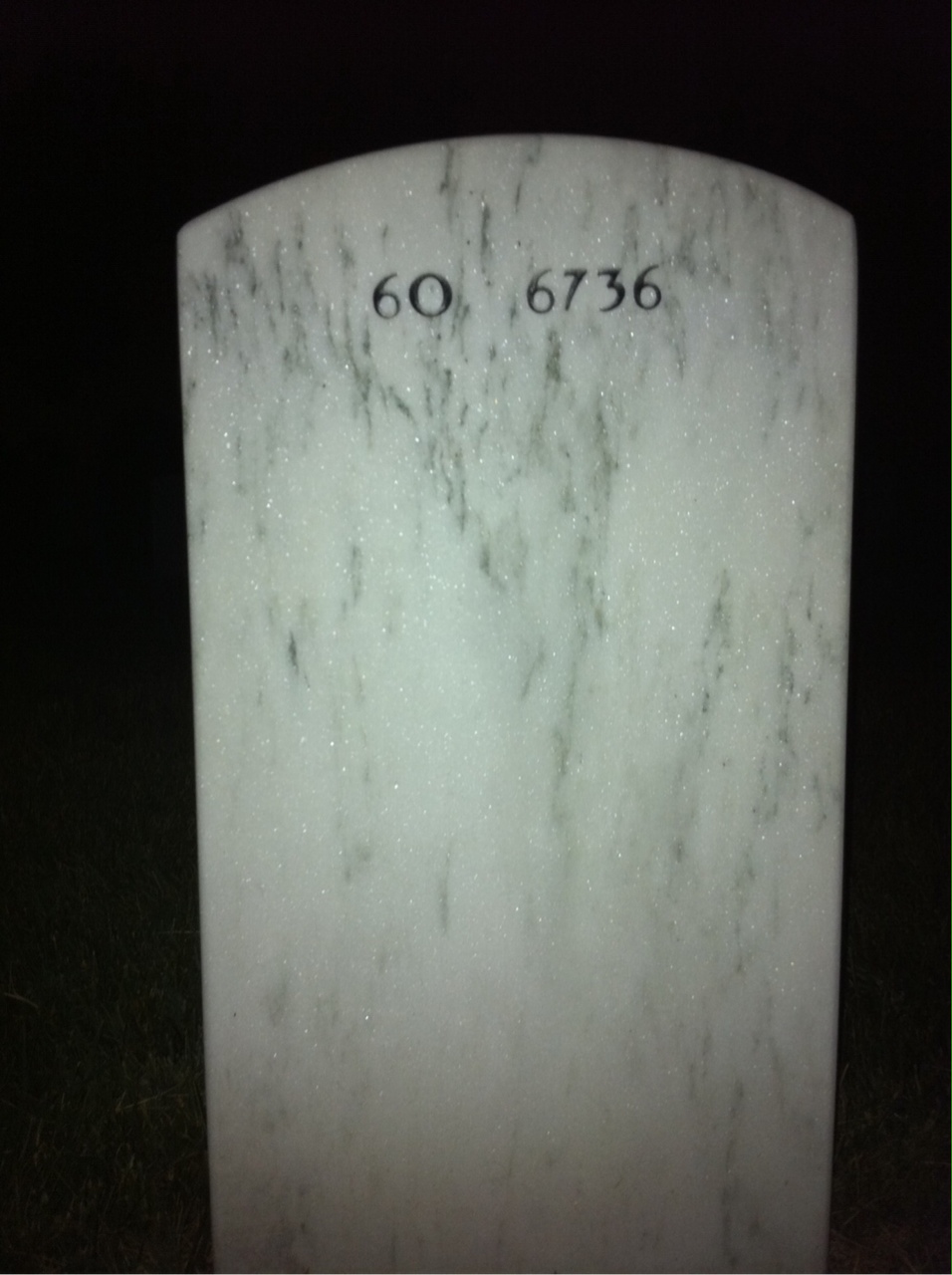 Back of headstone — David Brown