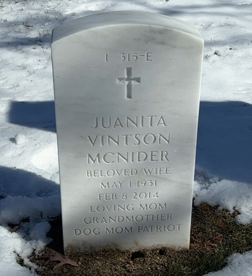 Back of headstone — Henry Mcnider