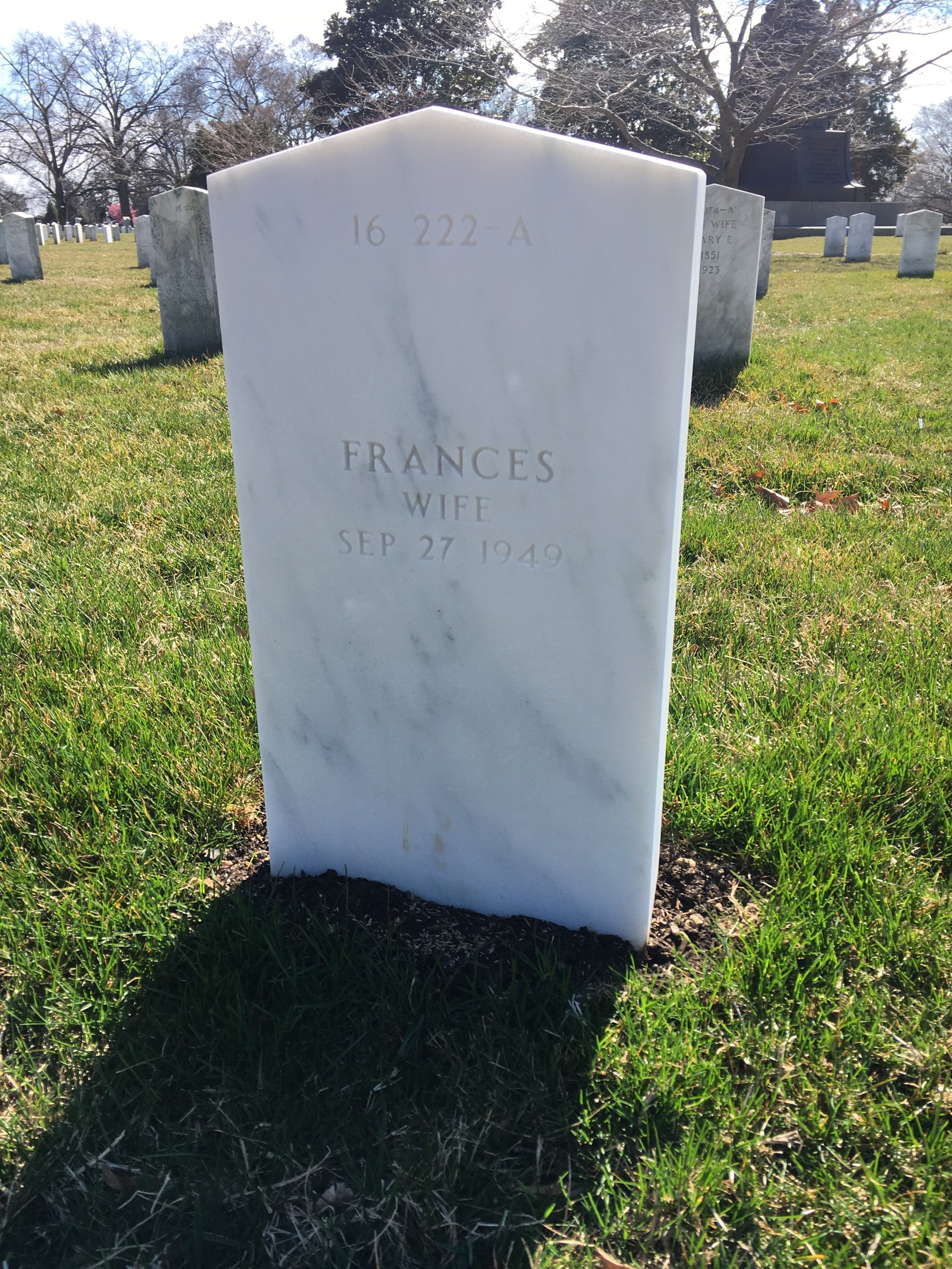 Back of headstone — George Amiss